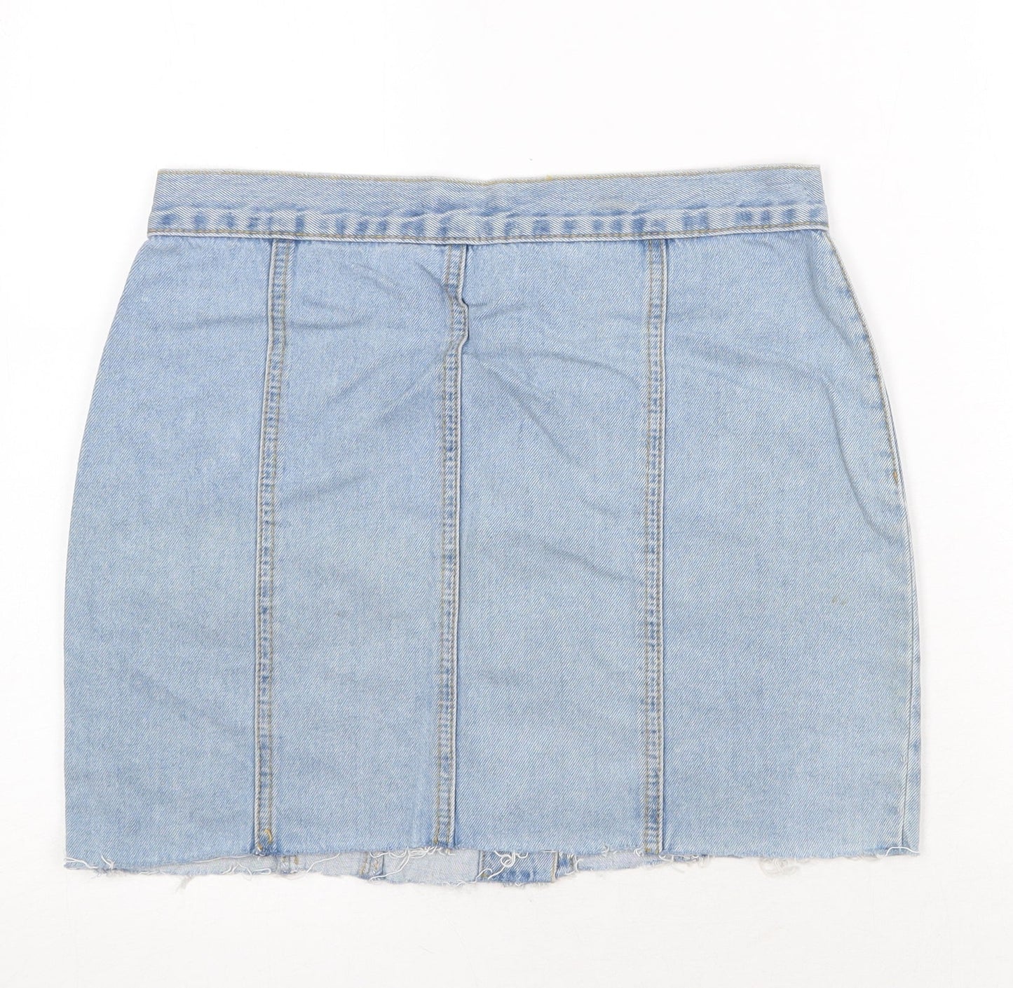 Cheap Monday Womens Blue Cotton Mini Skirt Size S Button