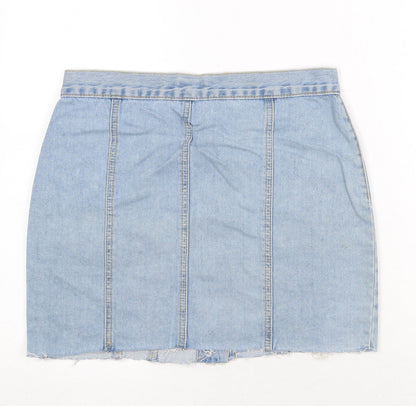 Cheap Monday Womens Blue Cotton Mini Skirt Size S Button