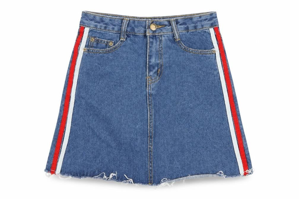 Womens UK Size XS Preworn A-Line Denim Skirt