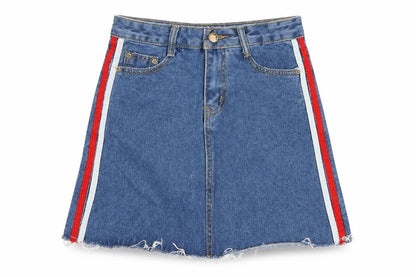 Womens UK Size XS Preworn A-Line Denim Skirt
