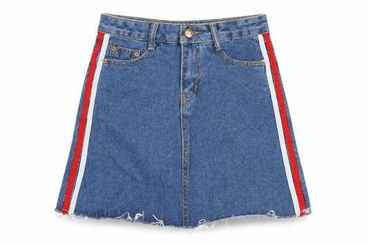 Womens UK Size XS Preworn A-Line Denim Skirt
