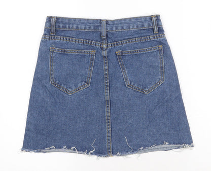 Womens UK Size XS Preworn A-Line Denim Skirt