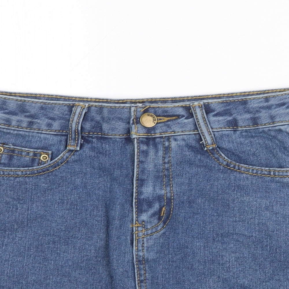 Womens UK Size XS Preworn A-Line Denim Skirt