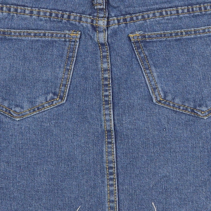 Womens UK Size XS Preworn A-Line Denim Skirt