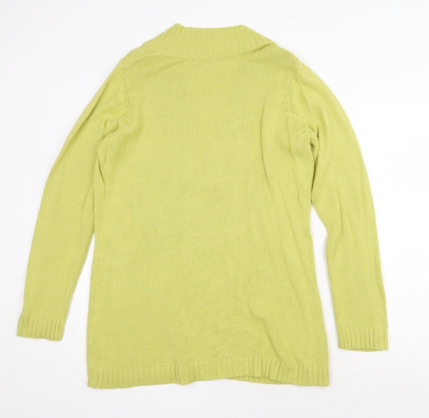 Womens UK Size 14 Note Green Pullover Jumper