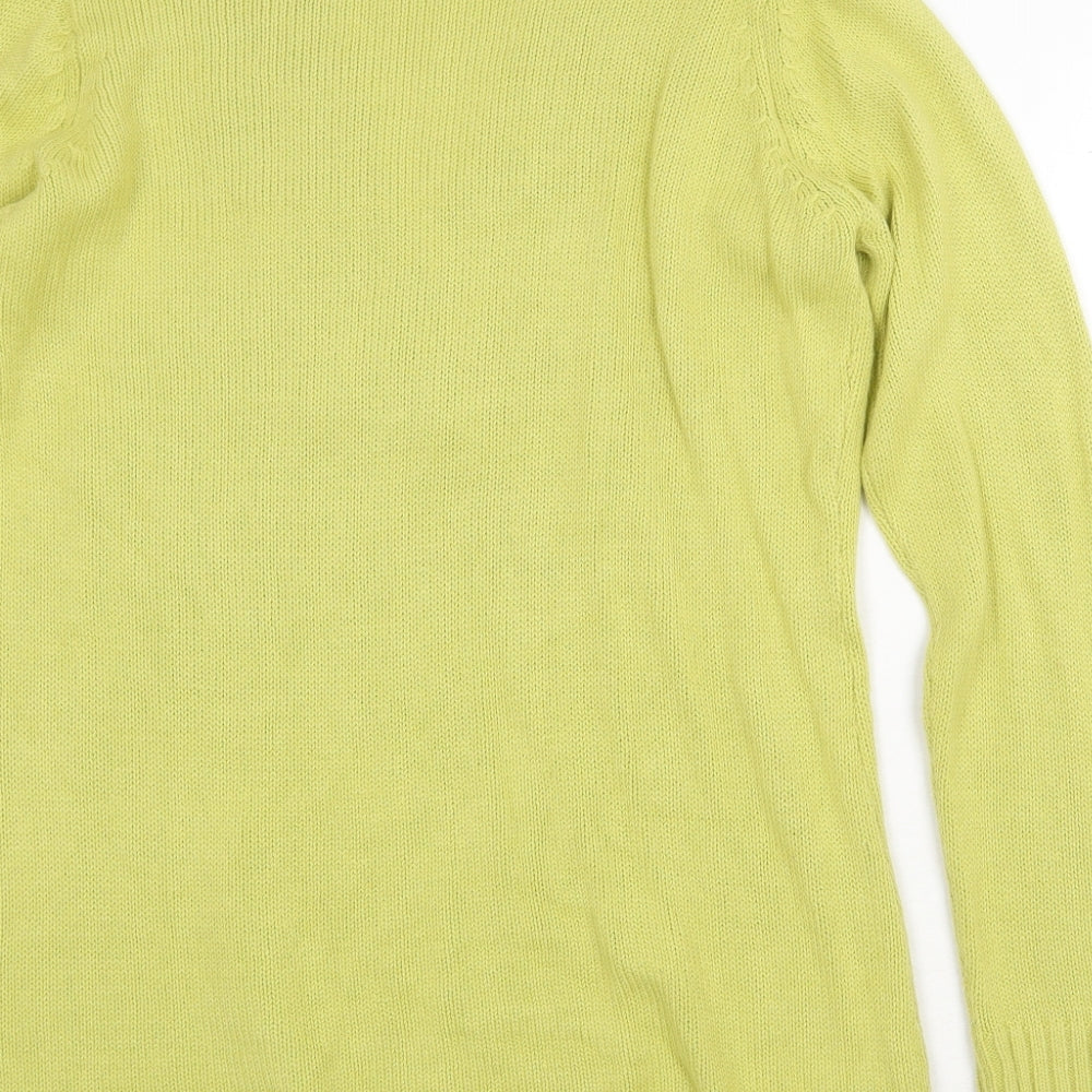 Womens UK Size 14 Note Green Pullover Jumper