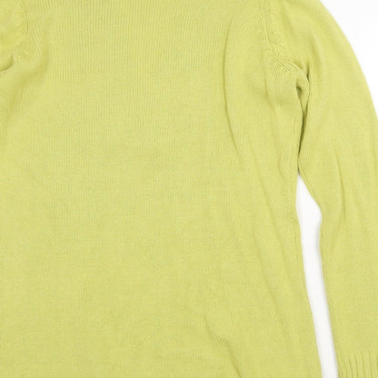 Womens UK Size 14 Note Green Pullover Jumper