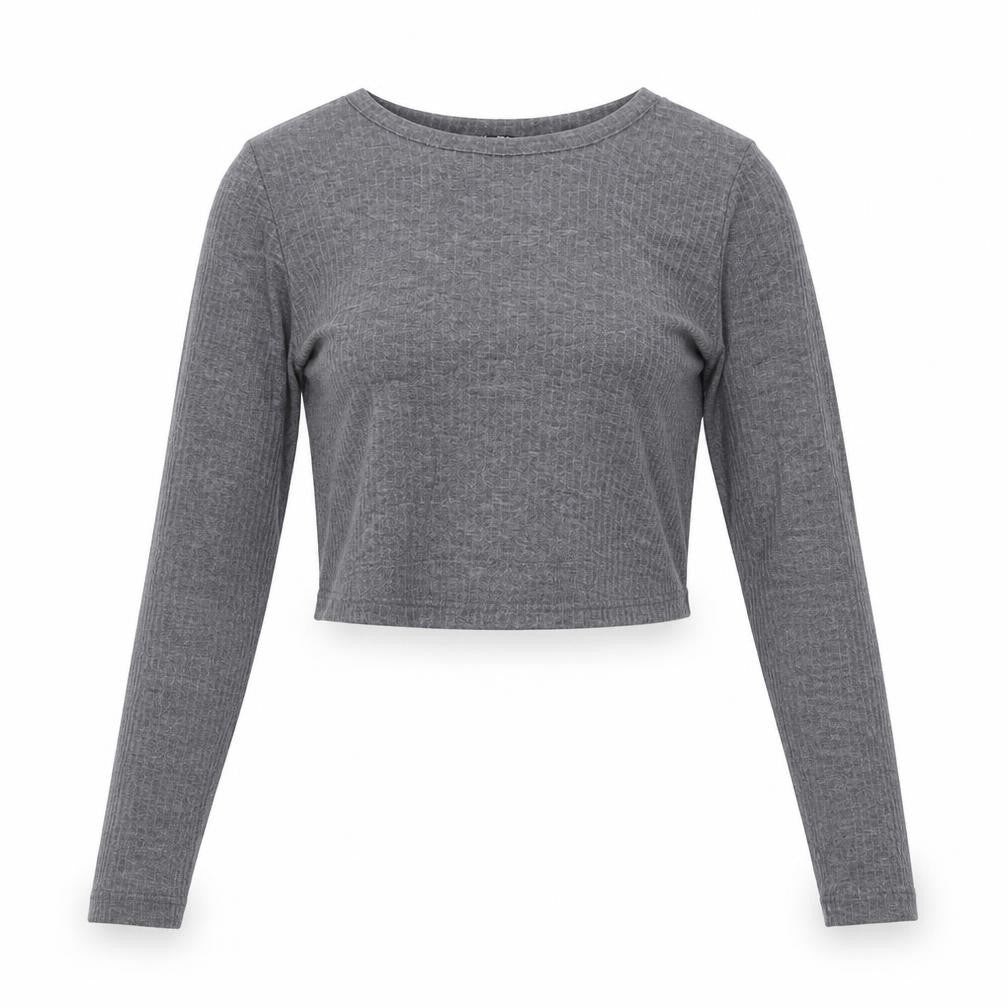 Womens UK Size 8 Select Grey Cropped T-Shirt