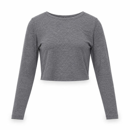 Womens UK Size 8 Select Grey Cropped T-Shirt