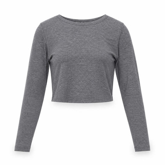 Womens UK Size 8 Select Grey Cropped T-Shirt
