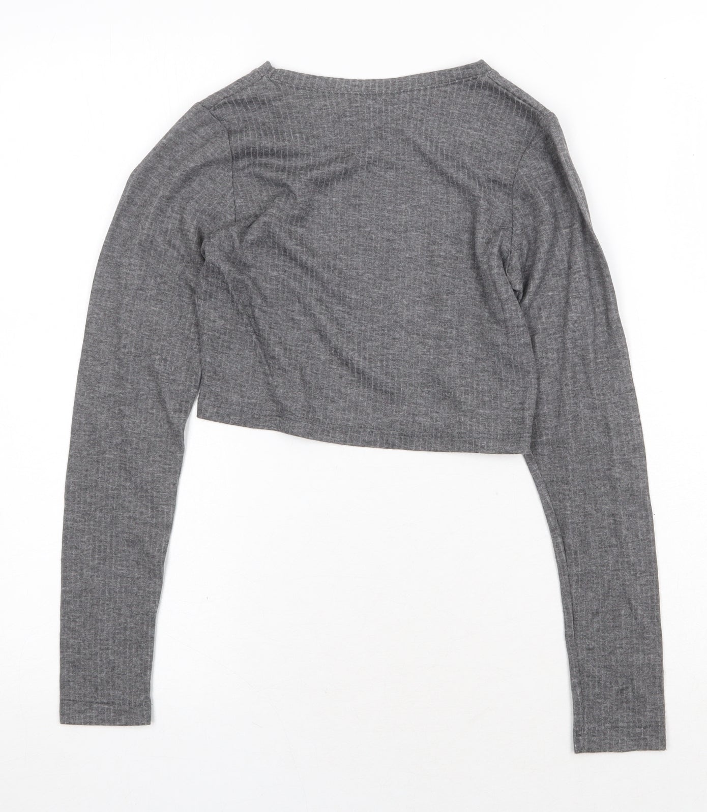 Womens UK Size 8 Select Grey Cropped T-Shirt