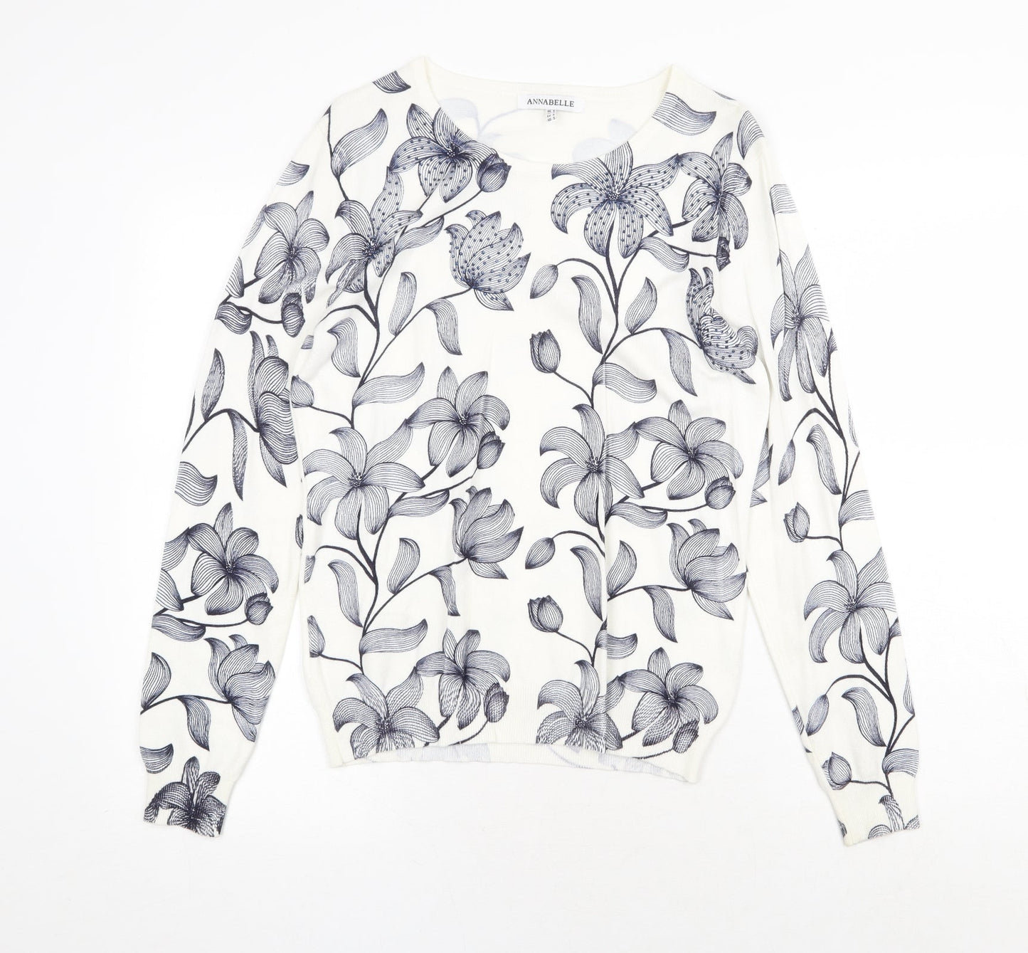 Womens UK Size S Annabelle White Pullover Jumper
