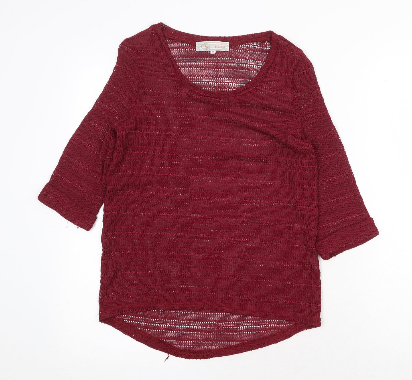 Womens UK Size M Cameo Rose Red Pullover Jumper