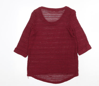 Womens UK Size M Cameo Rose Red Pullover Jumper