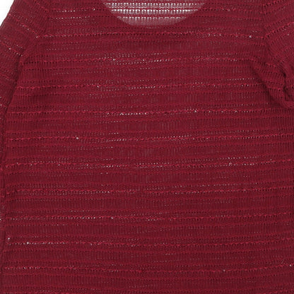 Womens UK Size M Cameo Rose Red Pullover Jumper