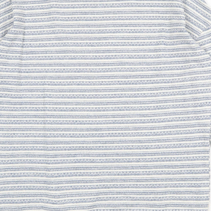 George Womens Blue Round Neck Striped Polyester Pullover Jumper Size 14