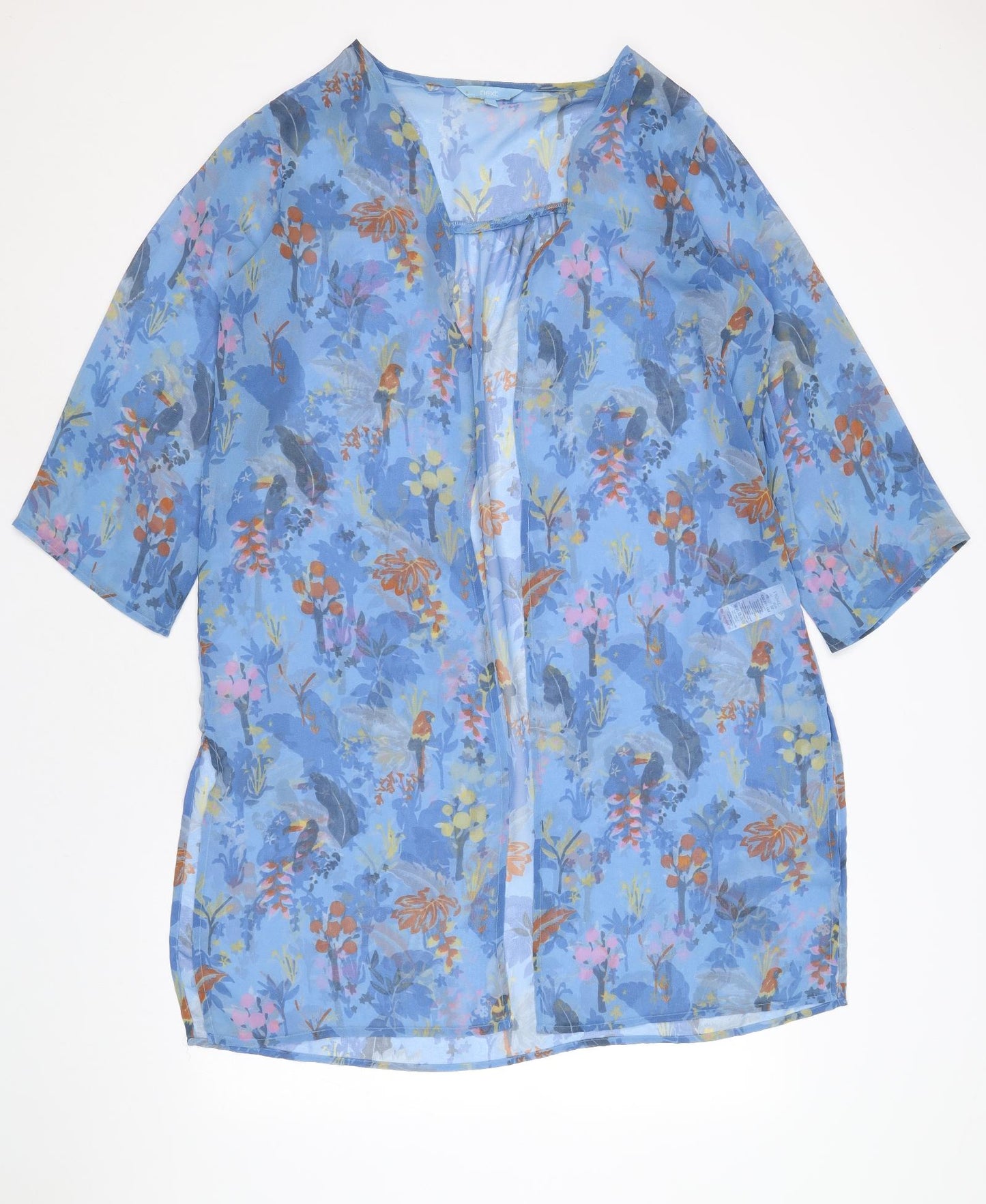 Womens UK Size 10 NEXT Blue Kimono Blouse