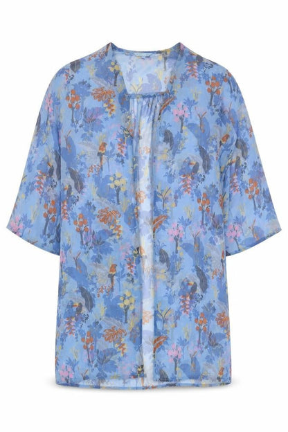 Womens UK Size 10 NEXT Blue Kimono Blouse