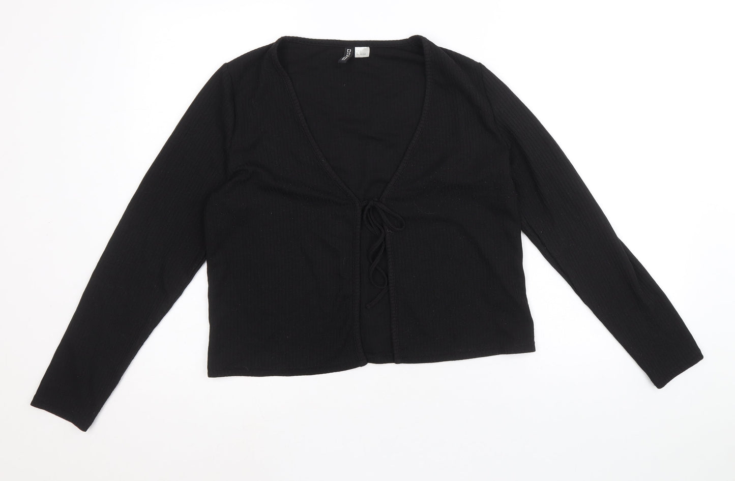 Womens UK Size L Divided by H&M Black Cropped Blouse