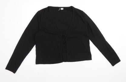Womens UK Size L Divided by H&M Black Cropped Blouse