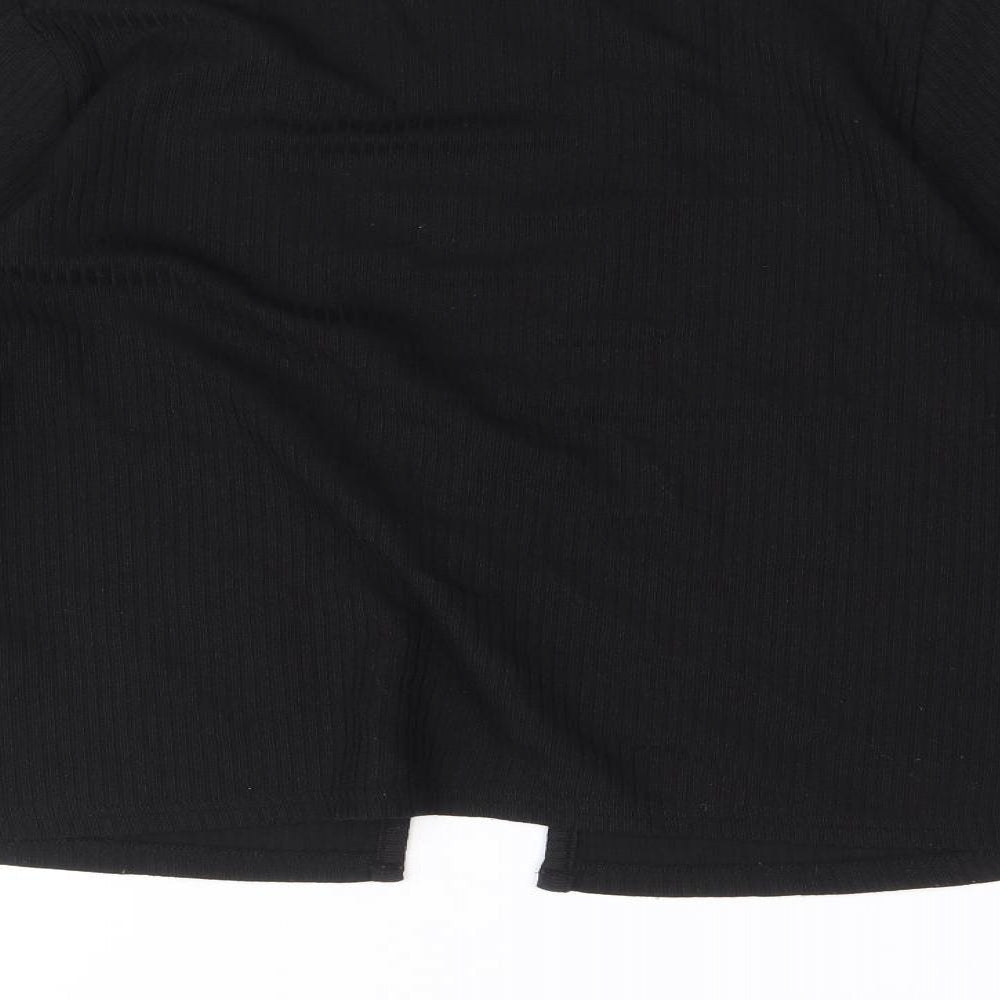 Womens UK Size L Divided by H&M Black Cropped Blouse