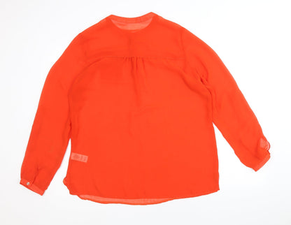 Atmosphere Womens Red Polyester Basic Blouse Size 10 Round Neck