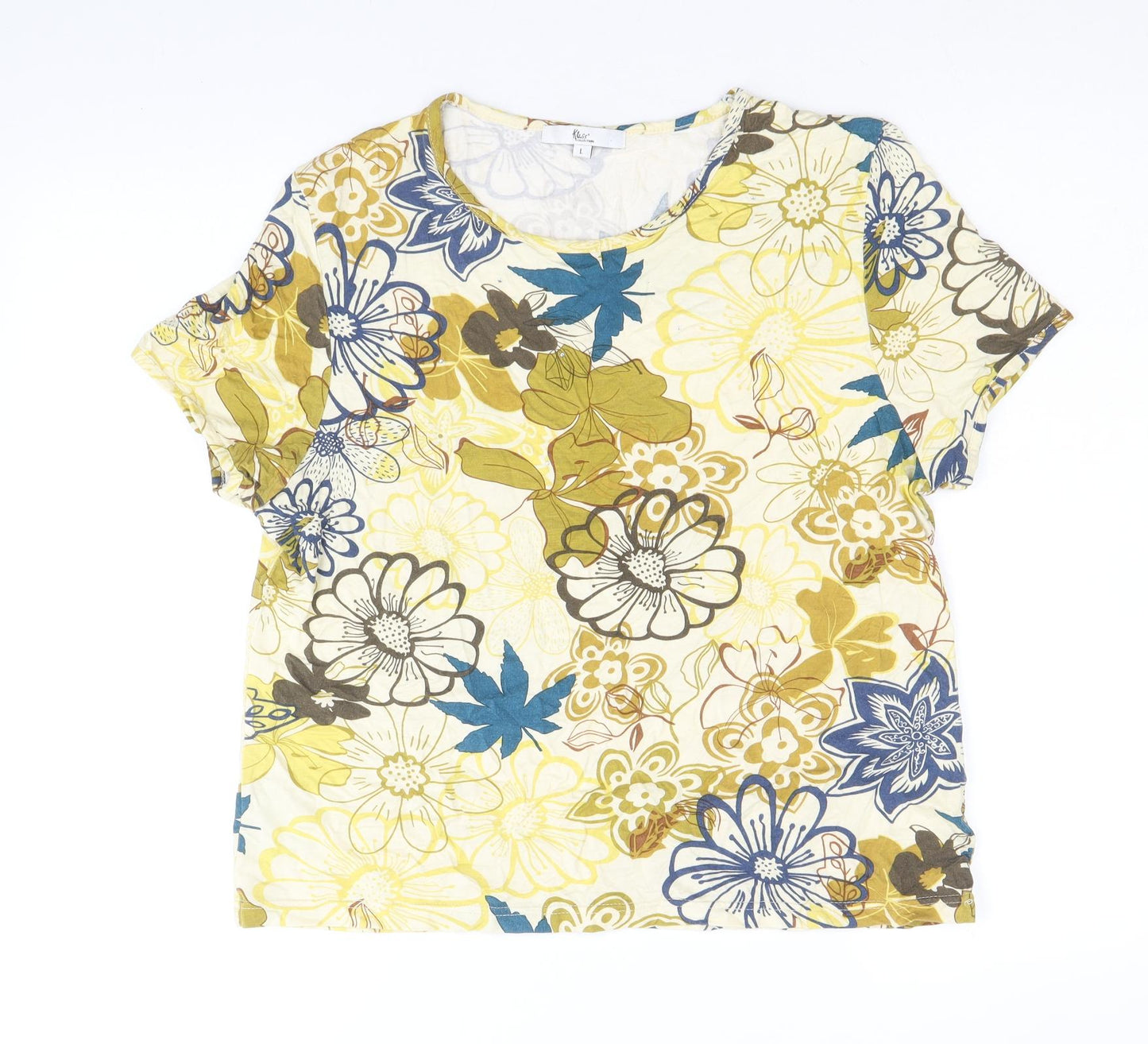 Womens UK Size L Klass Yellow Basic T-Shirt