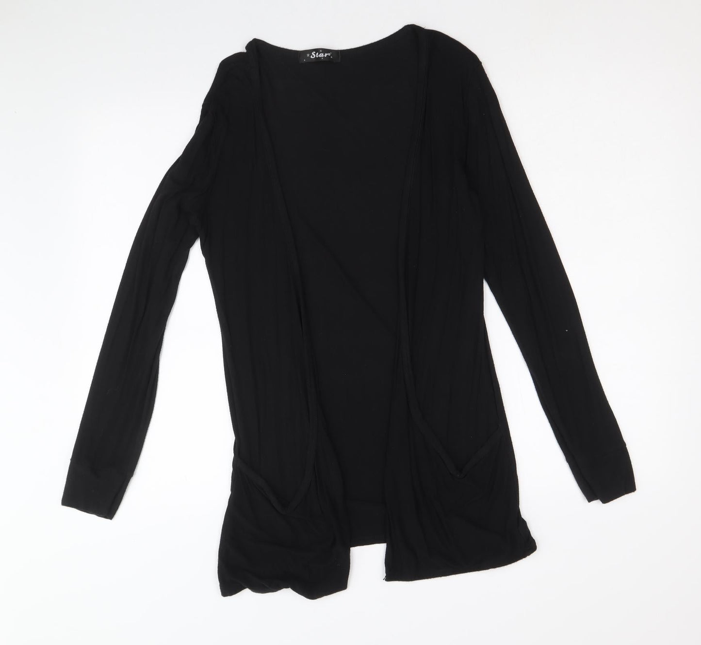 Womens UK Size M Star Black Cardigan Jumper