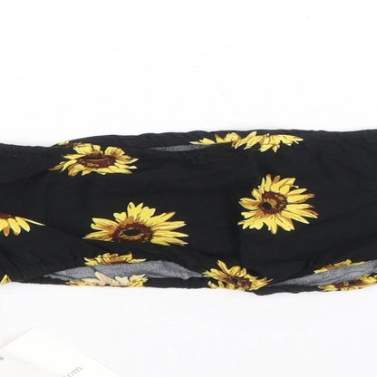 Womens UK Size M Zaful Black Cropped Blouse