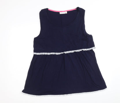 Womens UK Size L JoJo Maman Bébé Blue Basic Tank