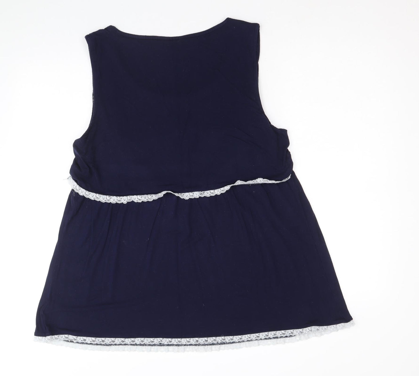 Womens UK Size L JoJo Maman Bébé Blue Basic Tank