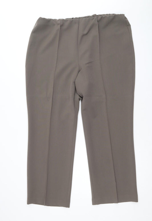 Bonmarché Womens Brown Polyester Trousers Size 18 Regular