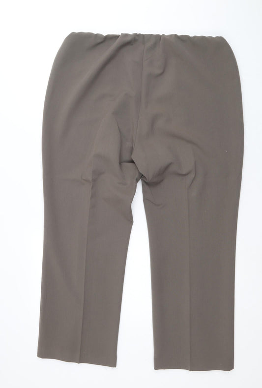 Bonmarché Womens Brown Polyester Trousers Size 18 Regular