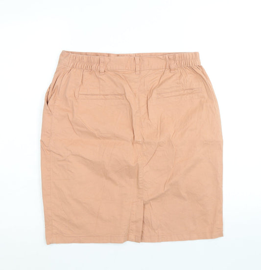 Capsule Womens Orange Cotton A-Line Skirt Size 10 Zip