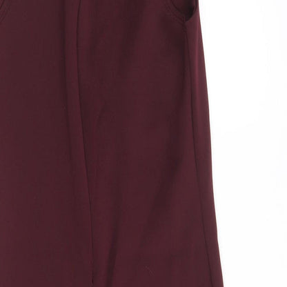 New Look Womens Purple Polyester Bodycon Size 6 Round Neck Zip
