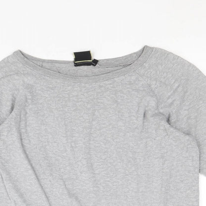 Golddigga Womens Grey Round Neck Cotton Pullover Jumper Size 14