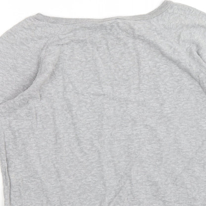 Golddigga Womens Grey Round Neck Cotton Pullover Jumper Size 14