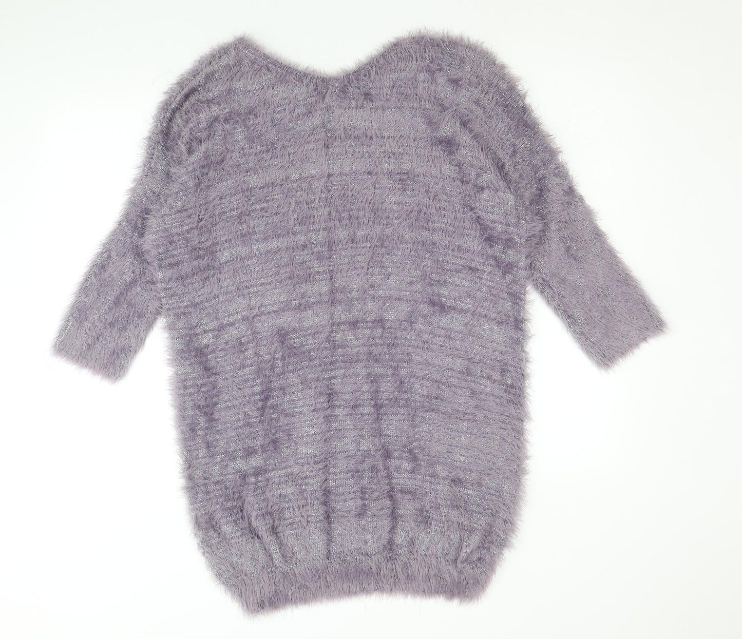 Lavitta Womens Purple Round Neck Polyester Pullover Jumper Size L