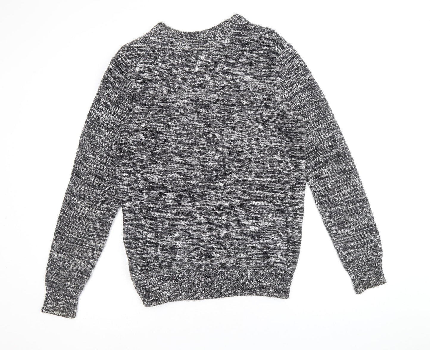 Divided by H&M Mens Black Round Neck Cotton Pullover Jumper Size M Long Sleeve