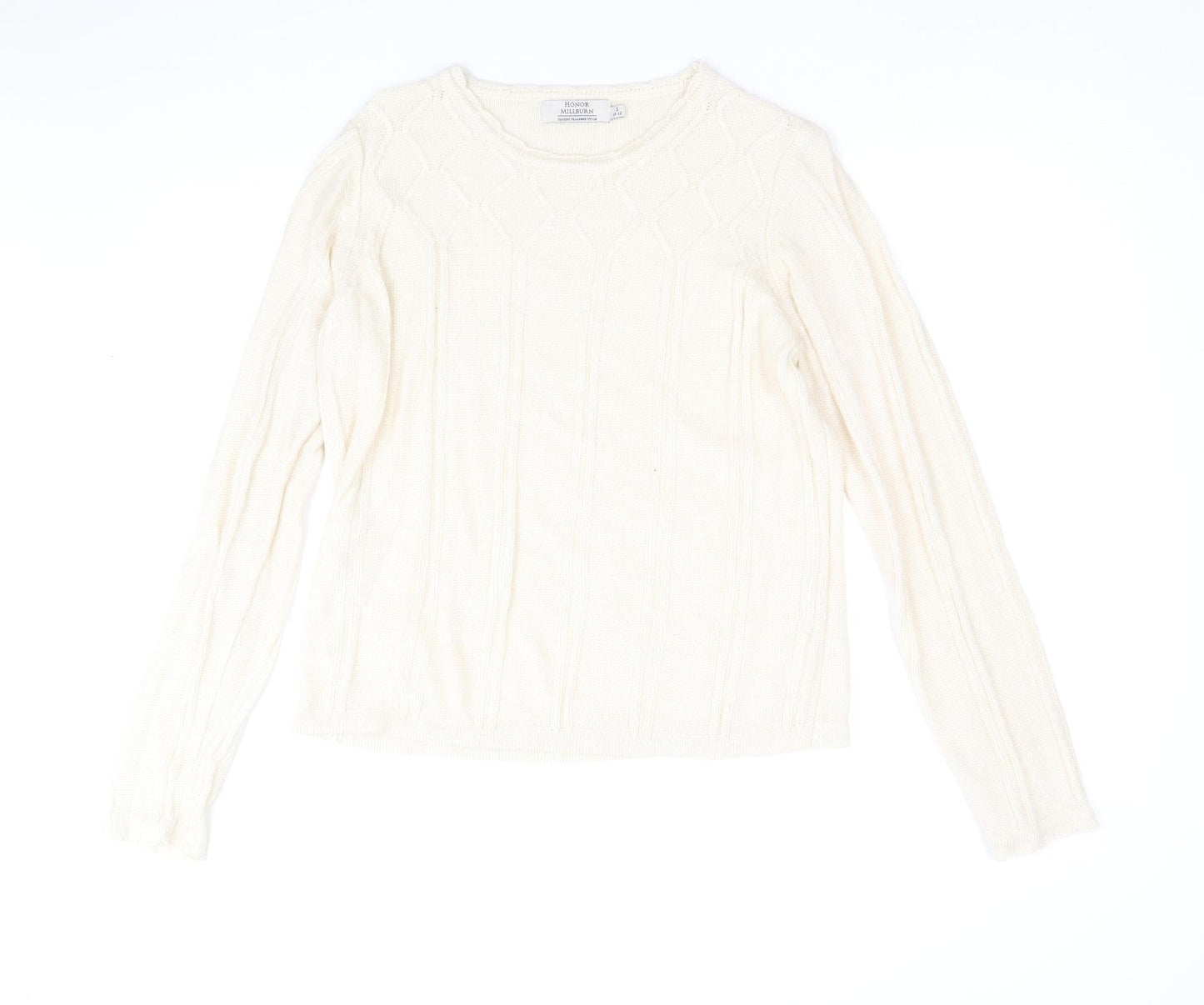 Womens UK Size S EWM Beige Pullover Jumper