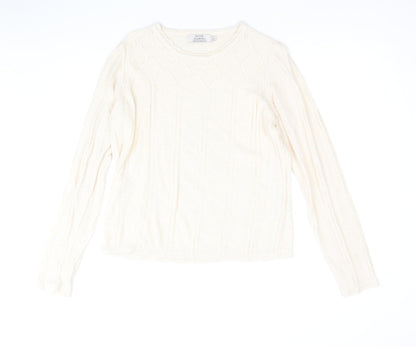 Womens UK Size S EWM Beige Pullover Jumper