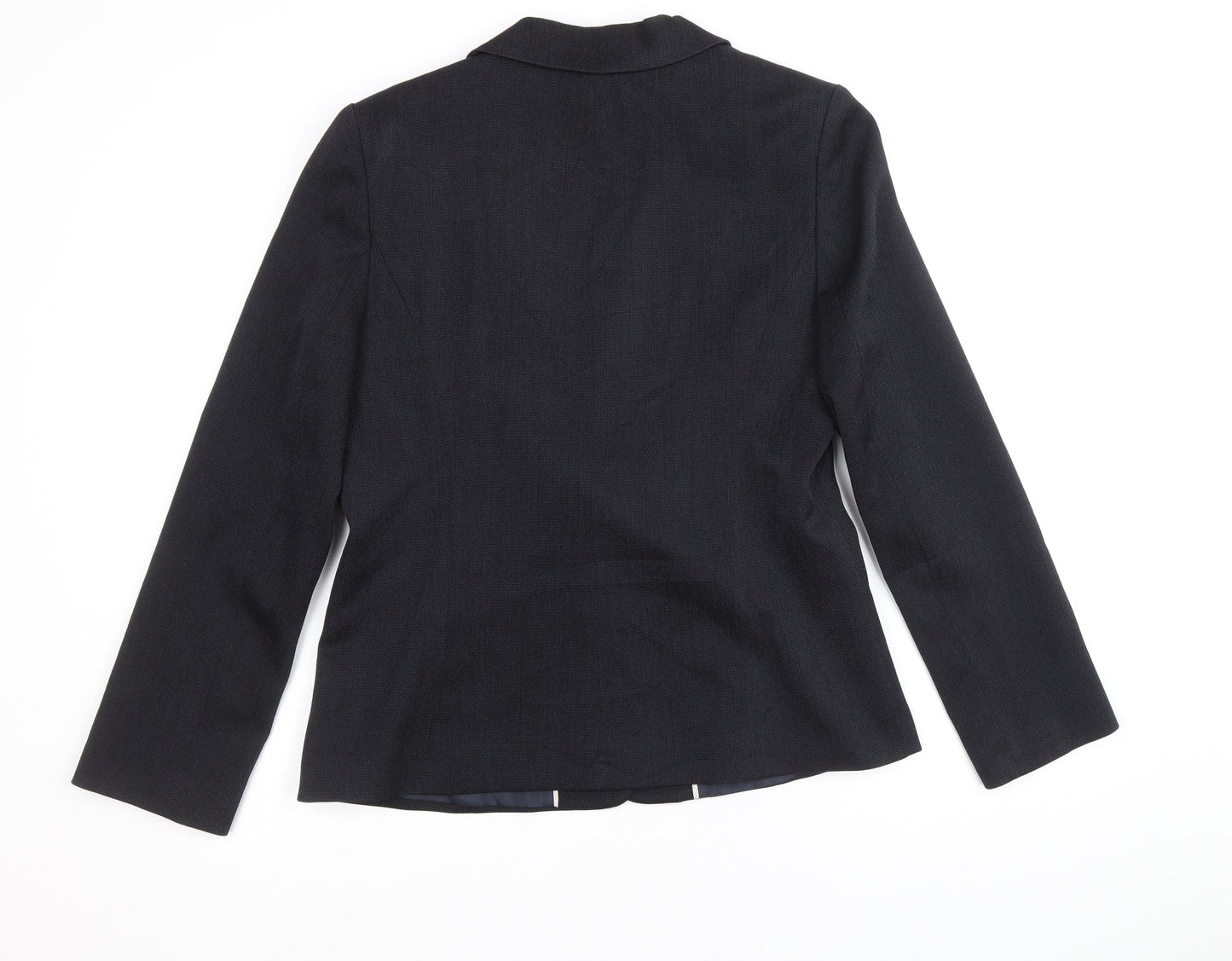 Papaya Womens Blue Polyester Jacket Blazer Size 12