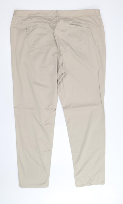 Elena Miro Womens Brown Cotton Trousers Size 26 Regular Zip