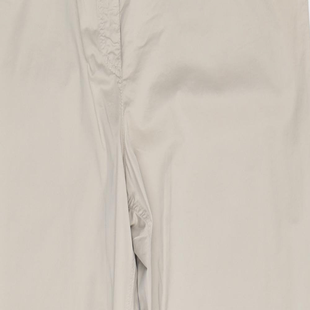 Elena Miro Womens Brown Cotton Trousers Size 26 Regular Zip