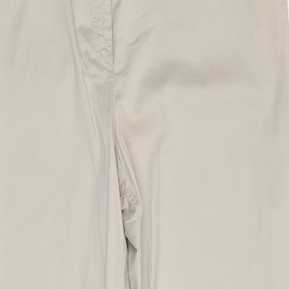 Elena Miro Womens Brown Cotton Trousers Size 26 Regular Zip
