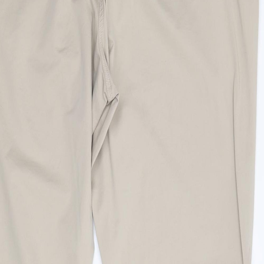 Elena Miro Womens Brown Cotton Trousers Size 26 Regular Zip