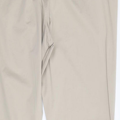 Elena Miro Womens Brown Cotton Trousers Size 26 Regular Zip
