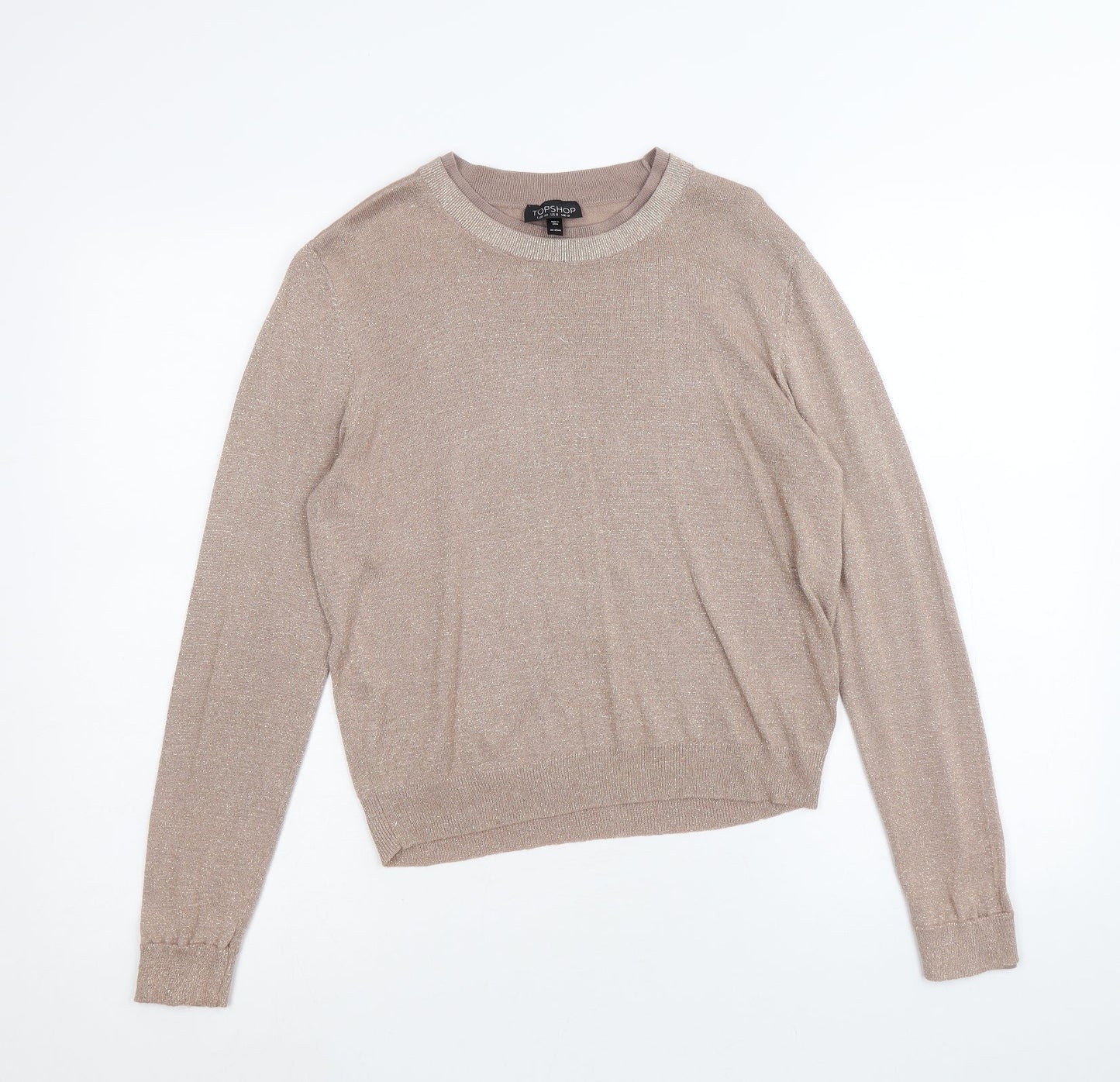 Womens UK Size 12 Topshop Gold Pullover Jumper