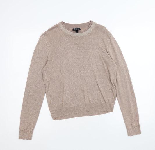 Womens UK Size 12 Topshop Gold Pullover Jumper