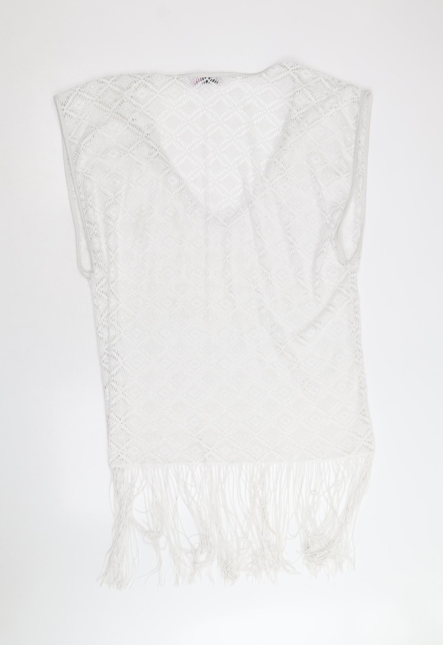 Boutique Womens White Polyester Cover Up Size S - Beach cover up